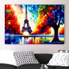 Eifelturm Paris Szene im Stil des Impressionismus – Bild auf Leinwand
