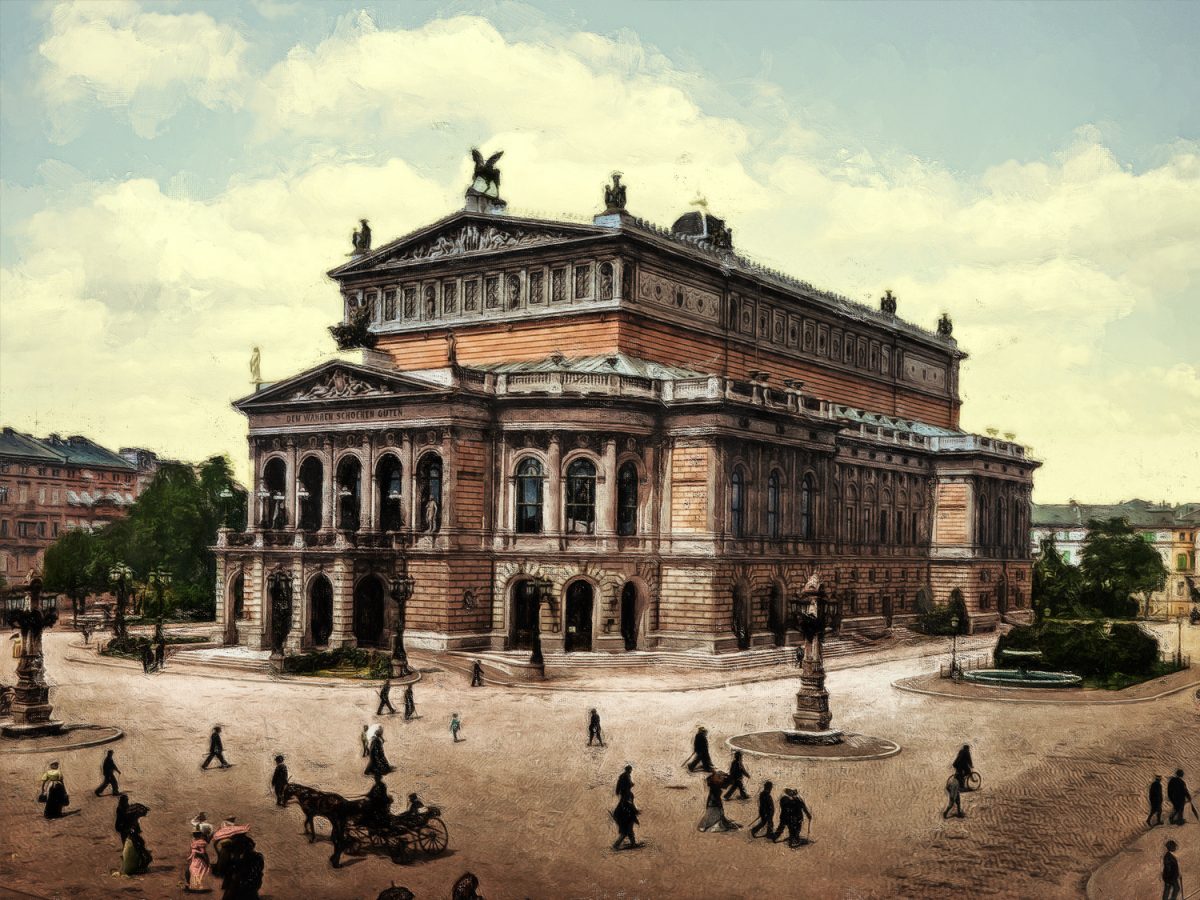 alte_Oper_Frankfurt-gemalt_k Frankfurt am Main - Alte Oper um 1910, wie Ölgemälde, Digital Art