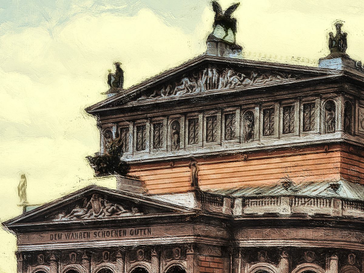 alte_Oper_Frankfurt-gemalt_k1 Frankfurt am Main - Alte Oper um 1910, wie Ölgemälde, Digital Art