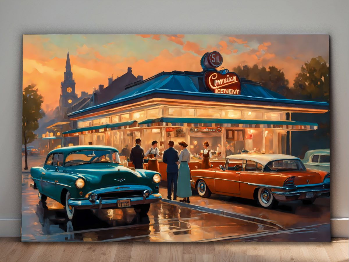 American Diner Szene, wie Gemälde