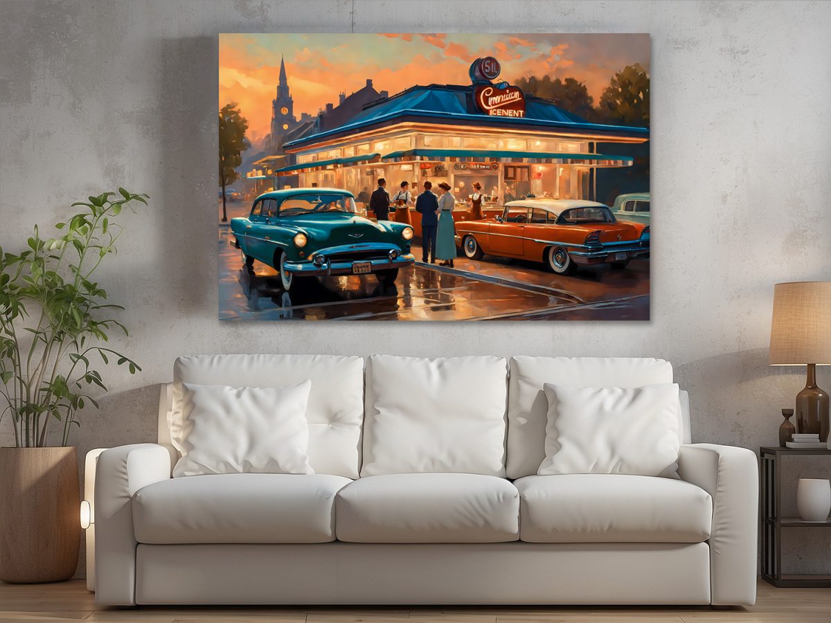 American Diner Szene, wie Gemälde