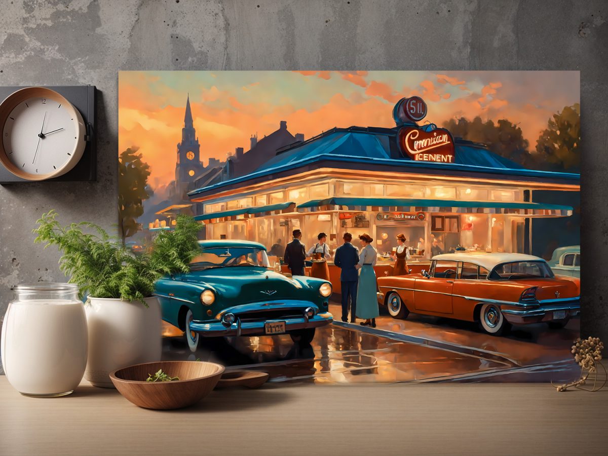 American Diner Szene, wie Gemälde