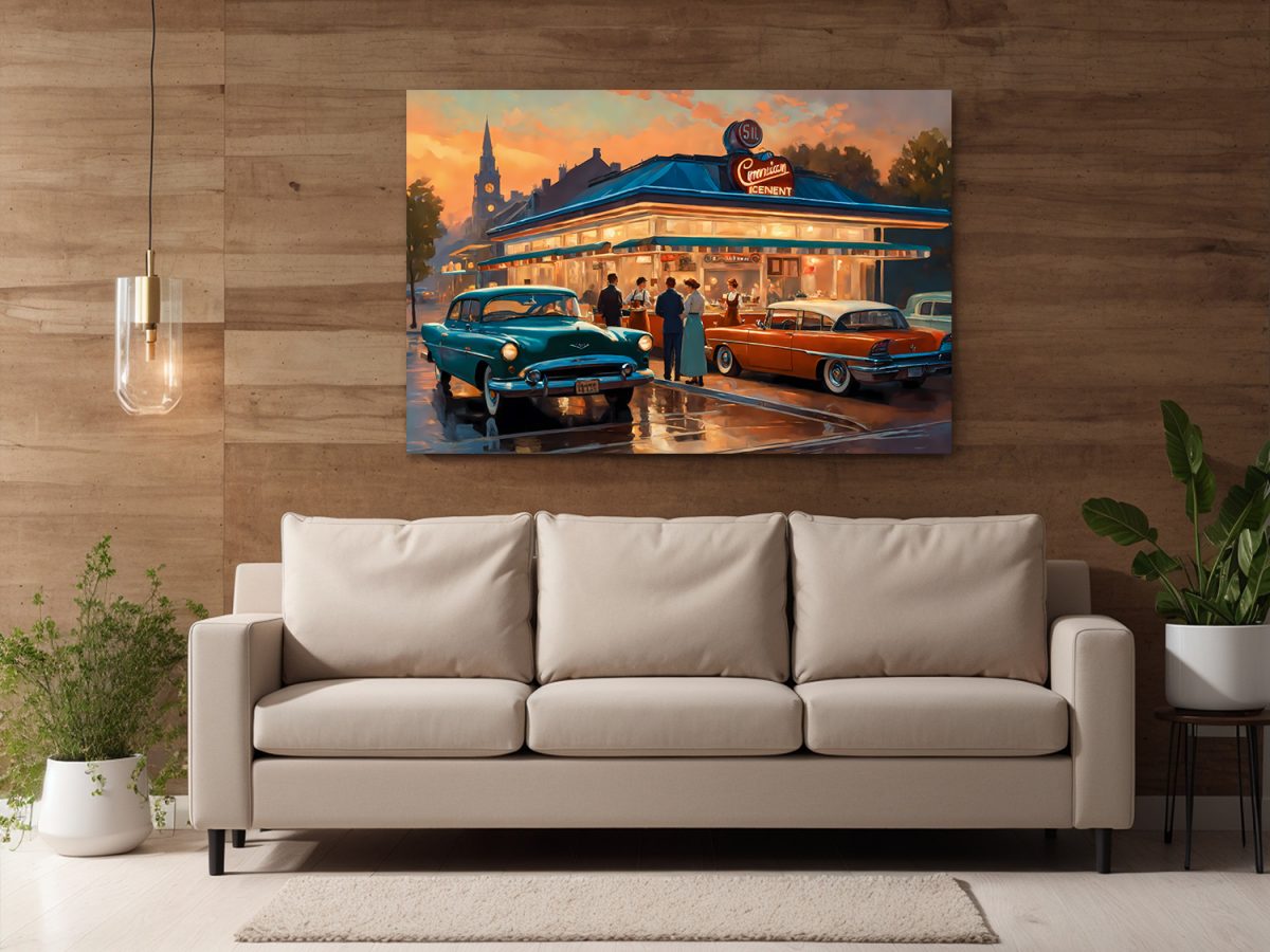 American Diner Szene, wie Gemälde