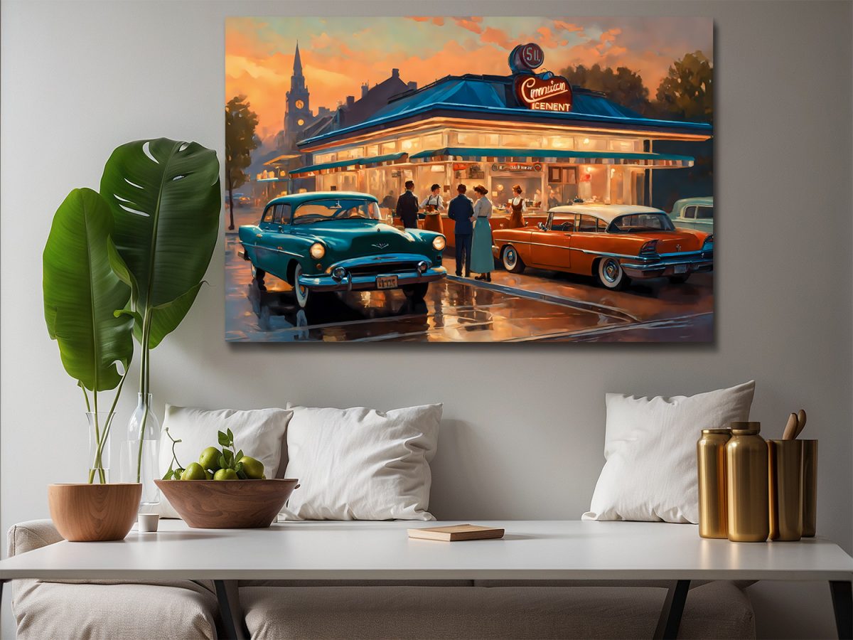 American Diner Szene, wie Gemälde