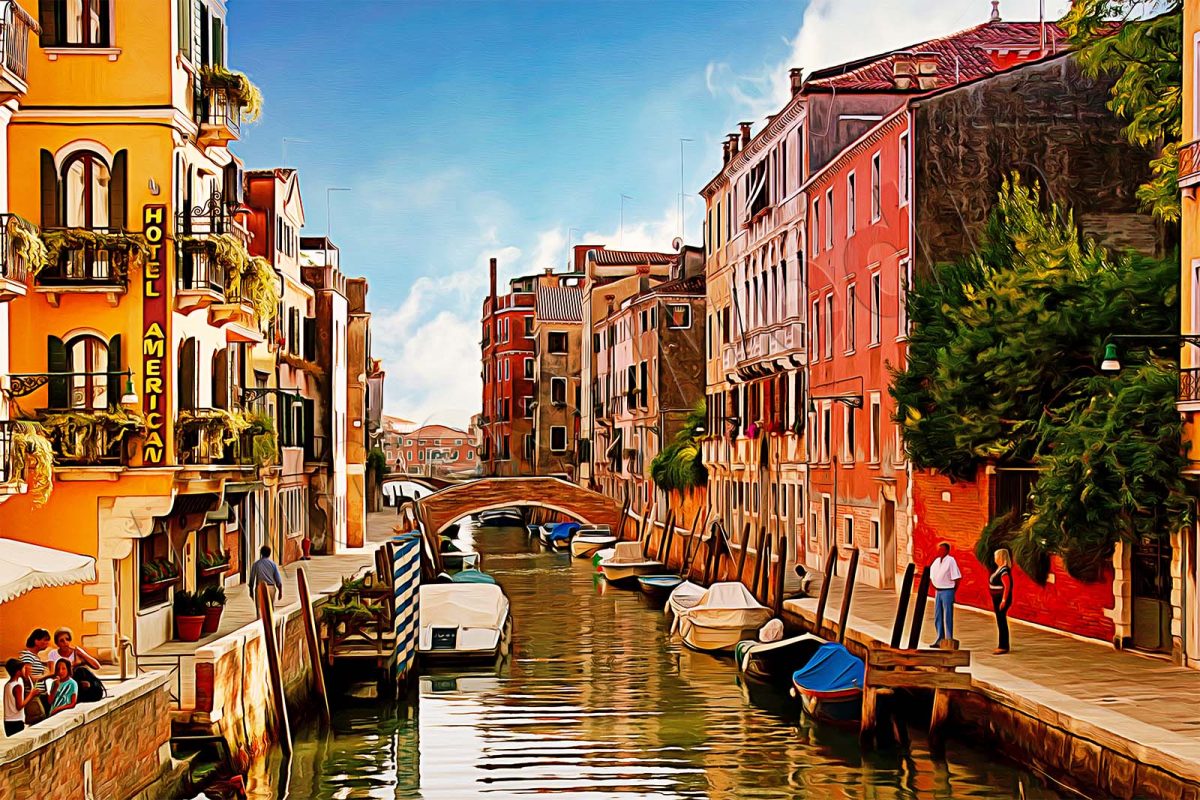Venedig, auf Leinwand, wie Ölgemälde, Digital Art