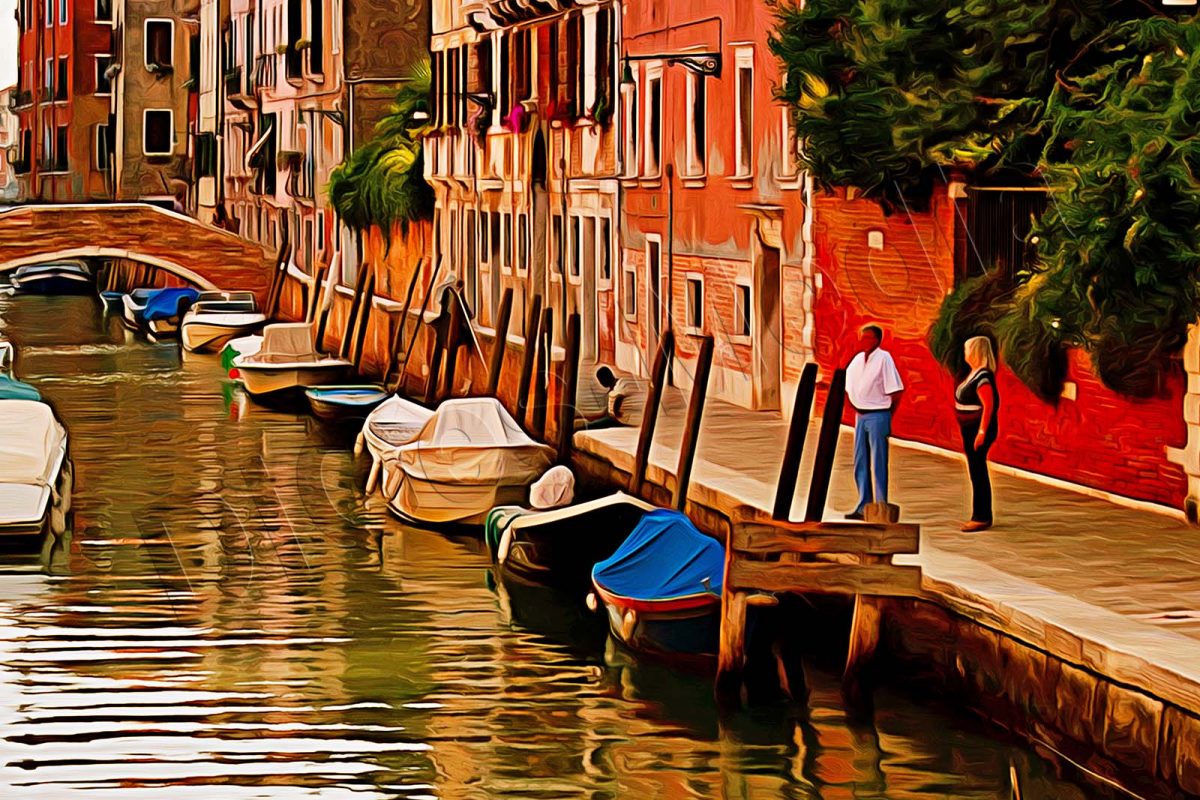 Venedig, auf Leinwand, wie Ölgemälde, Digital Art