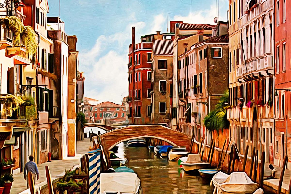 Venedig, auf Leinwand, wie Ölgemälde, Digital Art