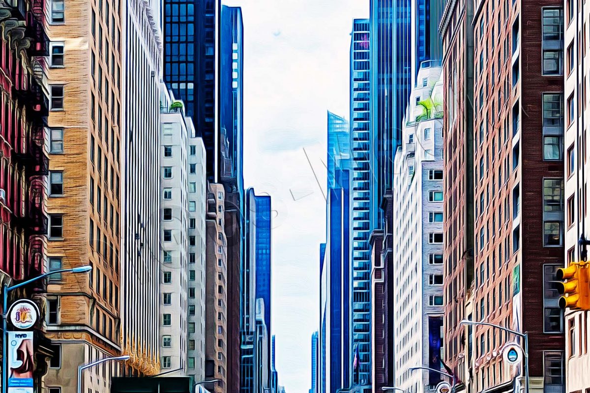 architecture-1853552-k2 Manhattan, New York, auf Leinwand, wie Ölgemälde, Digital Art