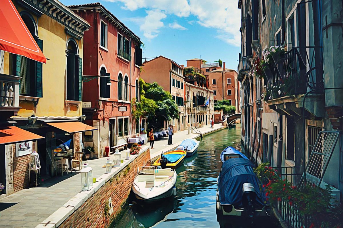 canal-1209739-k Venedig, auf Leinwand, wie Ölgemälde, Digital Art