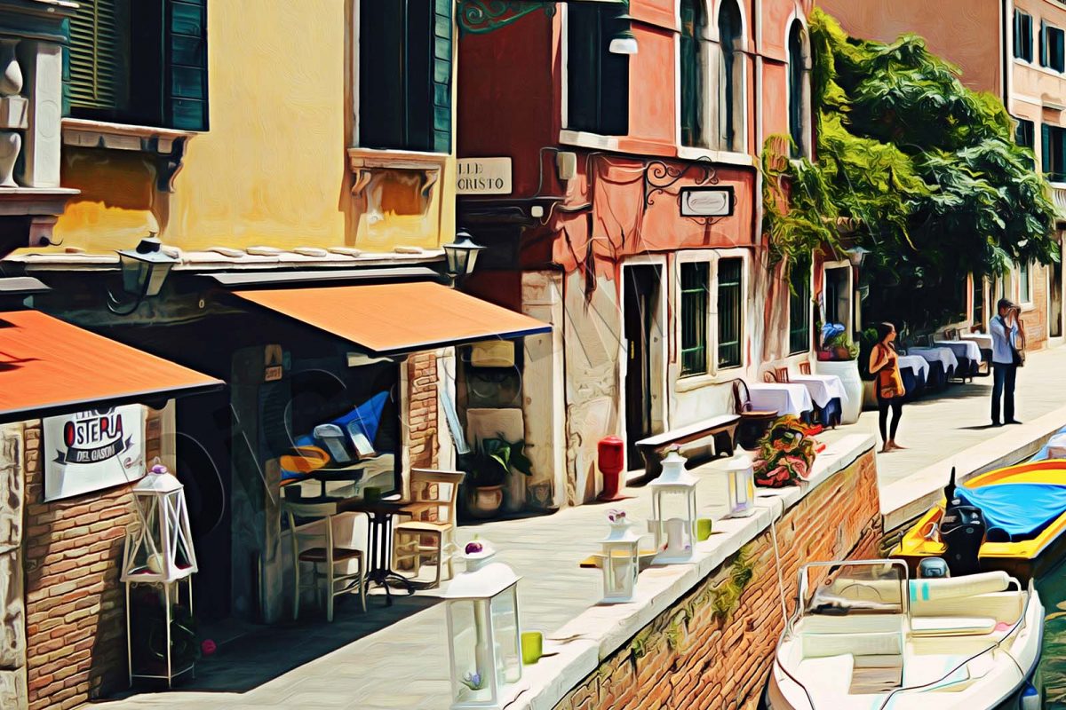 canal-1209739-k1 Venedig, auf Leinwand, wie Ölgemälde, Digital Art