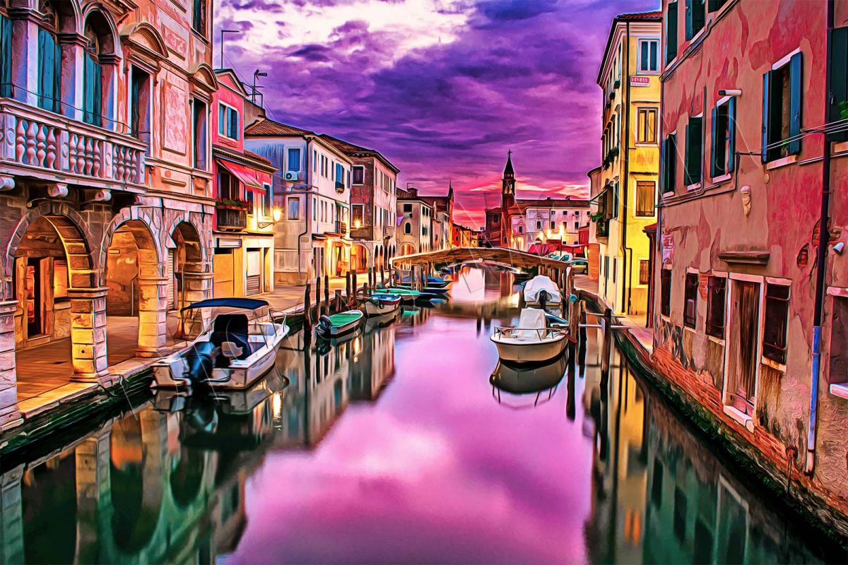 canal-1209808-k Venedig, auf Leinwand, wie Ölgemälde, Digital Art