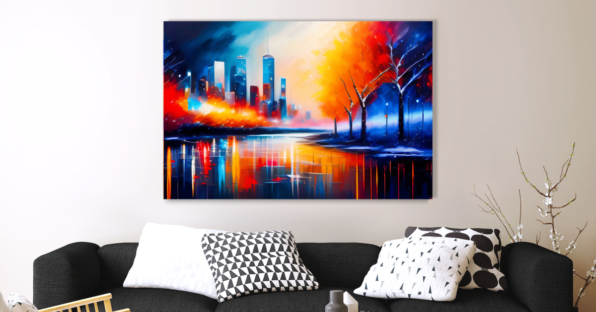 City Winter-Szene, Expressionismus Komposition, Graffiti, wie Gemälde