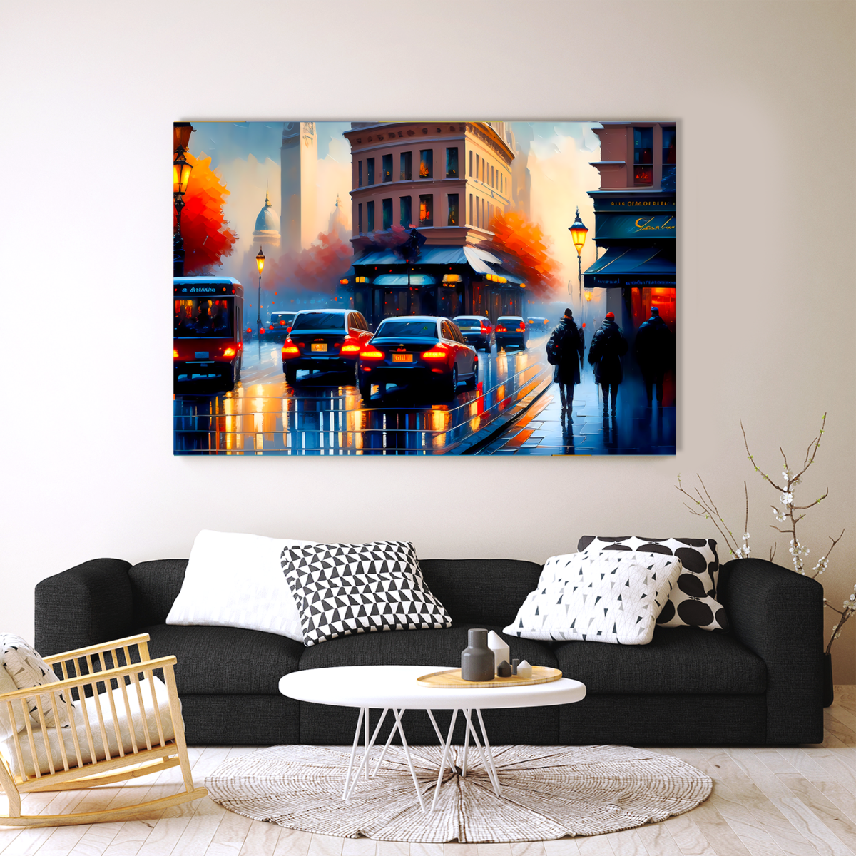 City Straßen-Scene, Expressionismus Komposition, Graffiti, wie Gemälde