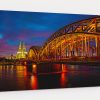 Köln Hohenzollernbrücke auf Leinwand, Köln, Rhein, wie Ölgemälde