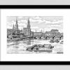 df_0268241_2 Dresden Blick von der Carolabrücke, im Rahme mit Passepartout