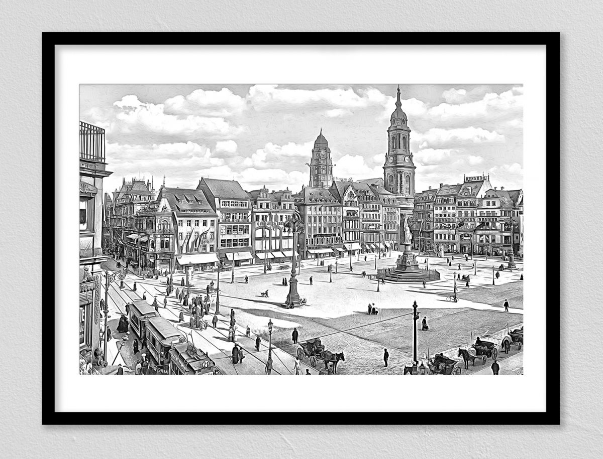 df_bs_0018899-1 Dresden Altmarkt um 1915 im Rahme mit Passepartout