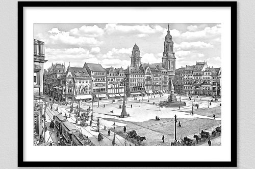 df_bs_0018899-1 Dresden Altmarkt um 1915 im Rahme mit Passepartout