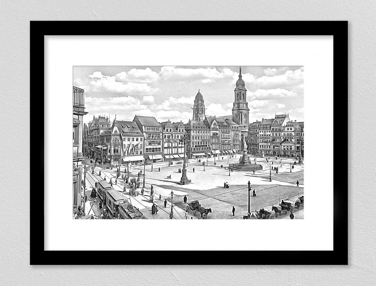 df_bs_0018899 Dresden Altmarkt um 1915 im Rahme mit Passepartout