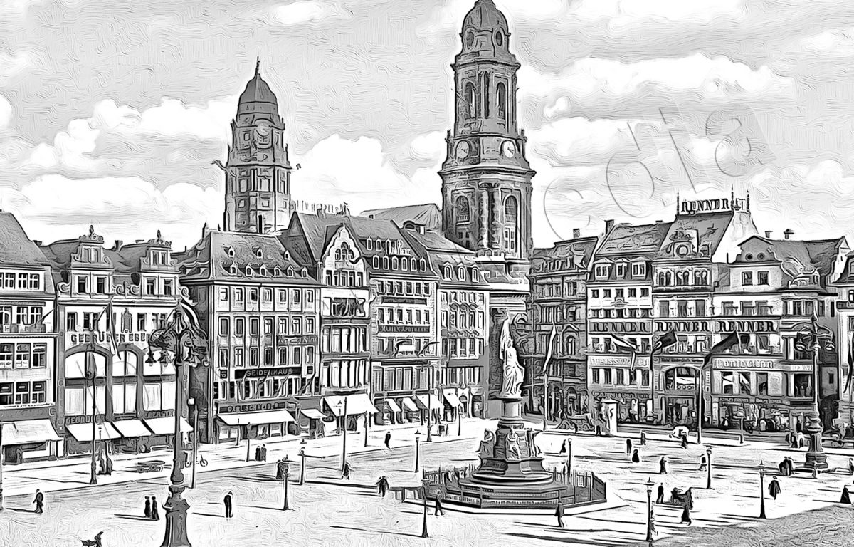 df_bs_0018899-3 Dresden Altmarkt um 1915 im Rahme mit Passepartout