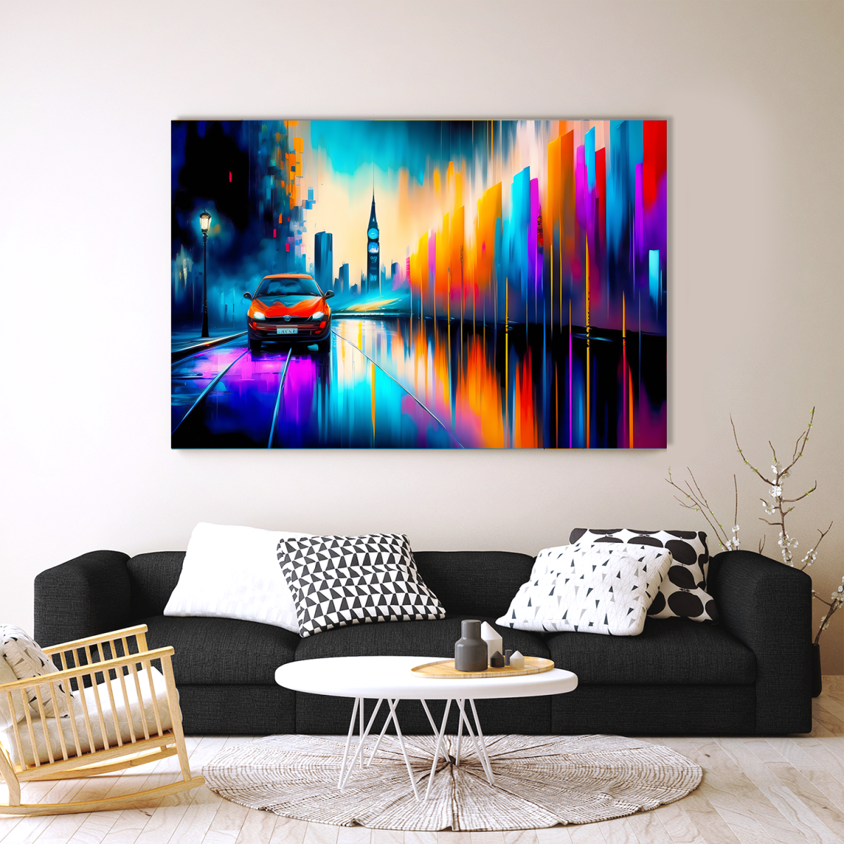 City Szene, Expressionismus Komposition, Graffiti, wie Gemälde,