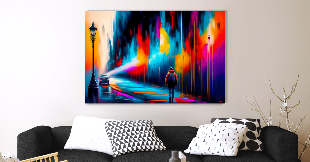 City Scene, Expressionismus Komposition, Graffiti, wie Gemälde