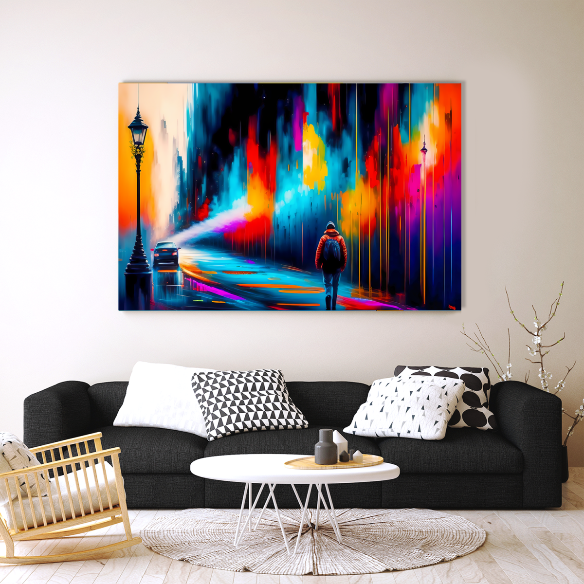 City Scene, Expressionismus Komposition, Graffiti, wie Gemälde