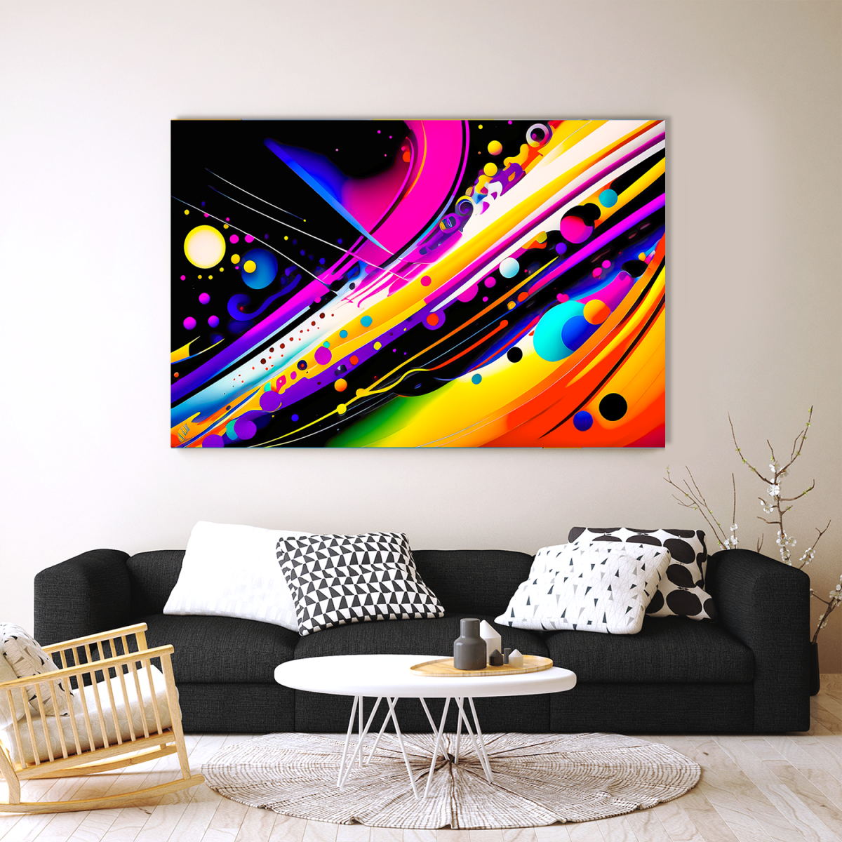 Druck auf Leinwand, Expressionismus Komposition, Graffiti, wie Gemälde,