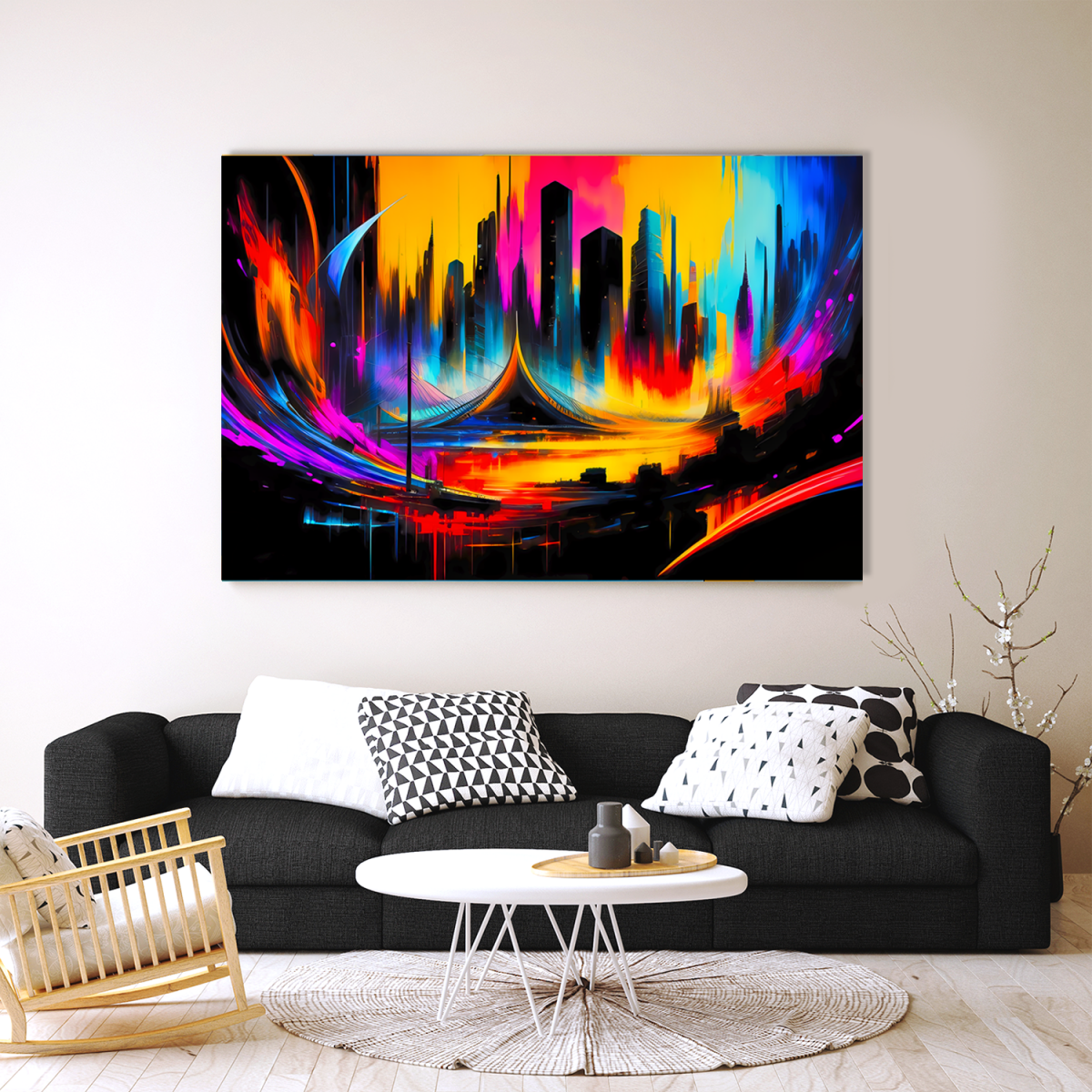 City Szene, Expressionismus Komposition, Graffiti, wie Gemälde,