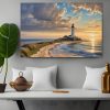leuchtturm_ostsee-5 Blick auf das Meer mit Leuchtturm – Bild auf Leinwand