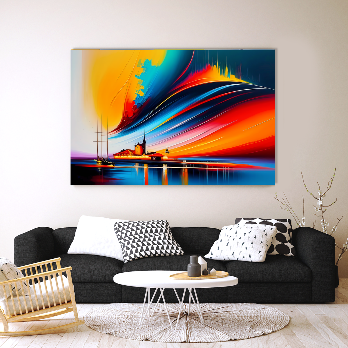 meer1-2 Meerlandschaft, Expressionismus Komposition, Graffiti, wie Gemälde