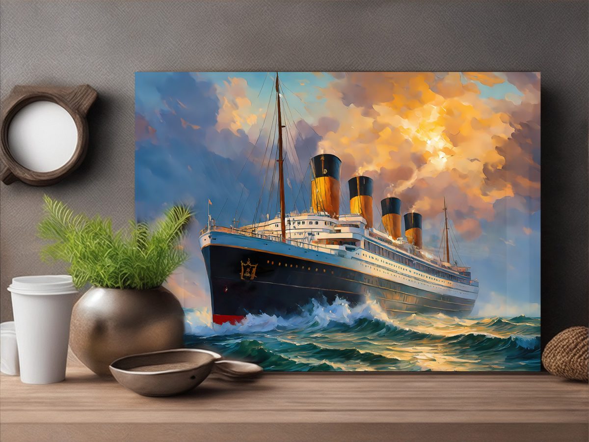 ocean_liner2-3 Ozeandampfer mit vier Schornsteinen, wie Ölgemälde