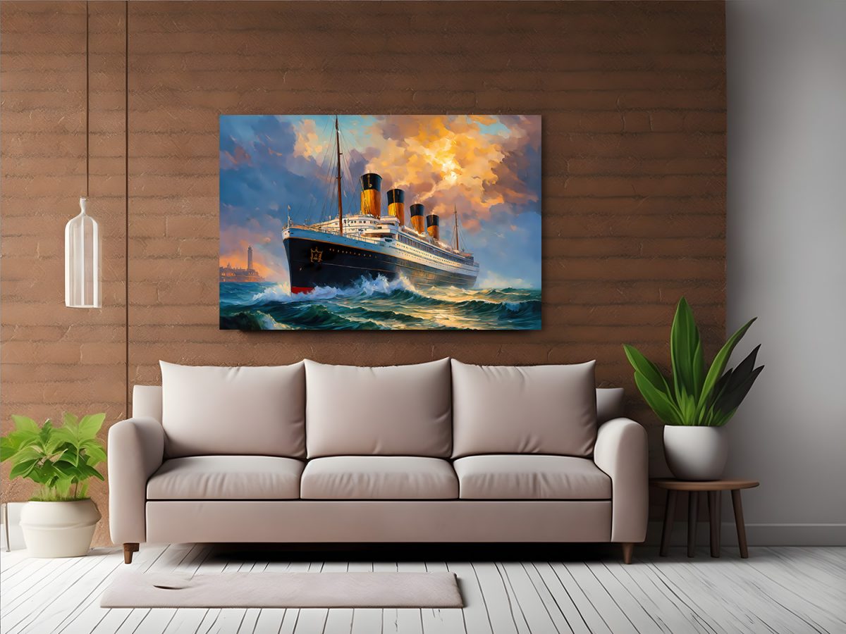 ocean_liner2-4 Ozeandampfer mit vier Schornsteinen, wie Ölgemälde