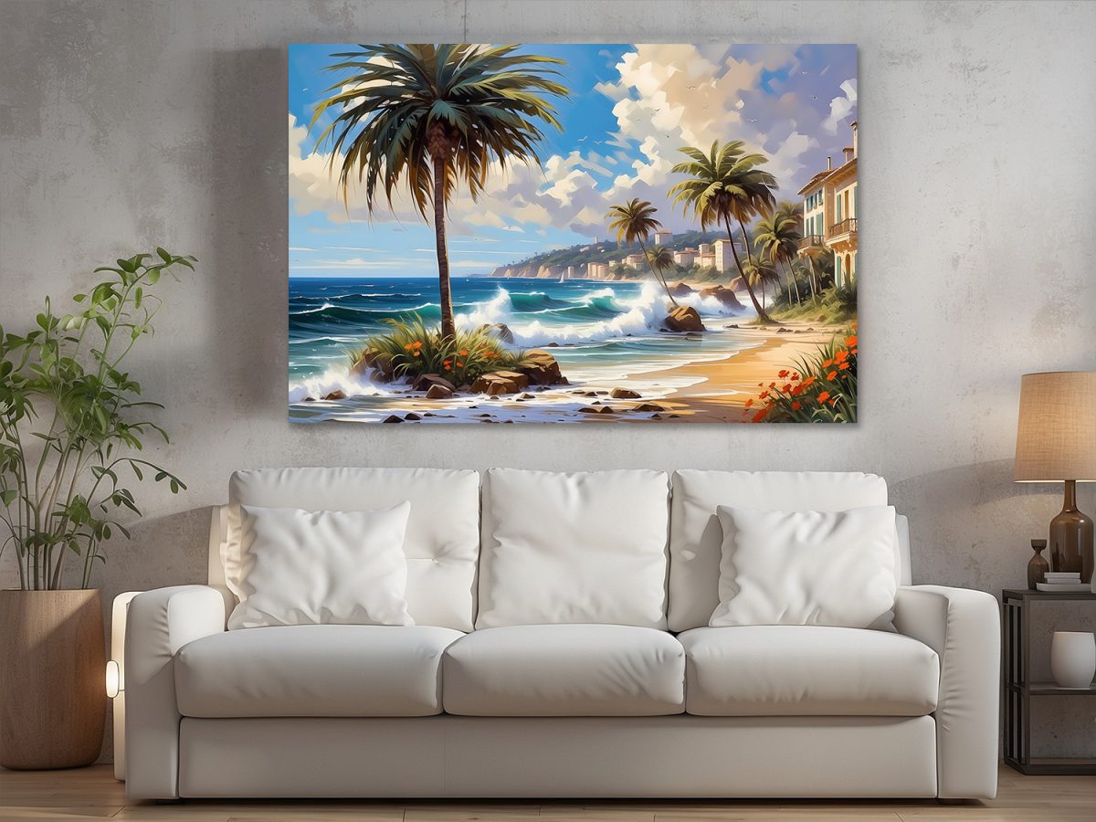 palmenstrand-2 Palmenstand – Bild auf Leinwand