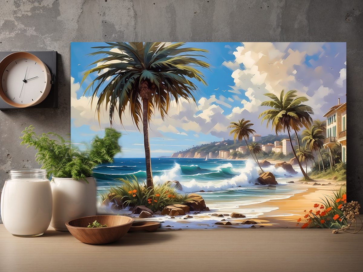 palmenstrand-3 Palmenstand – Bild auf Leinwand