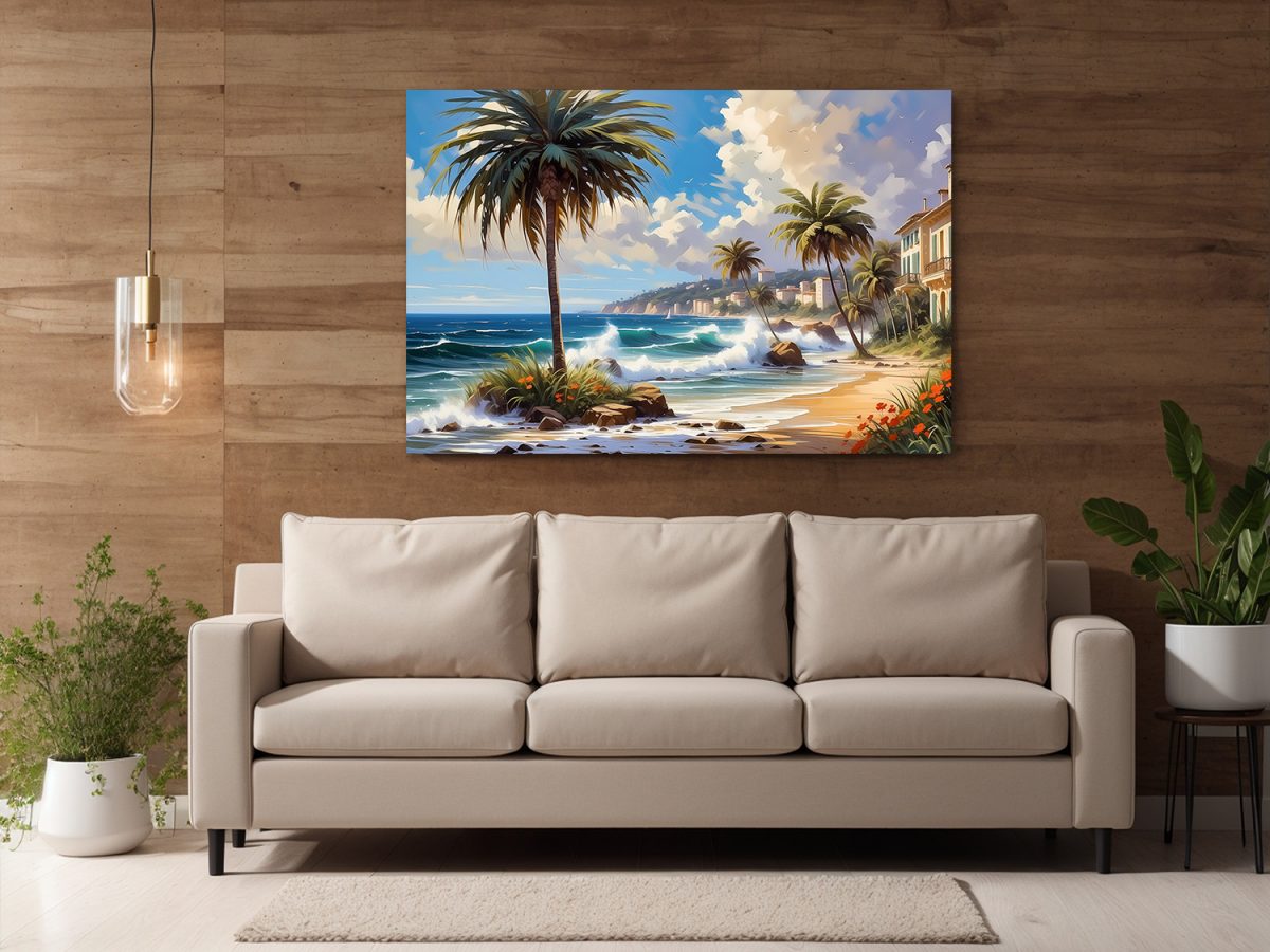 palmenstrand-4 Palmenstand – Bild auf Leinwand