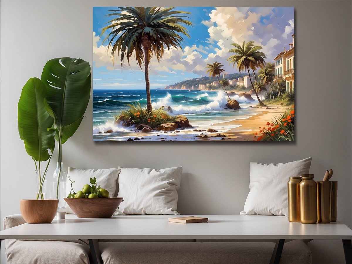 palmenstrand-5 Palmenstand – Bild auf Leinwand