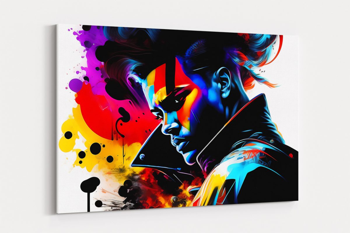 pink1-1 Punk mit Mantel ,Expressionismus, Druck auf Leiwand, Graffiti, wie Gemälde