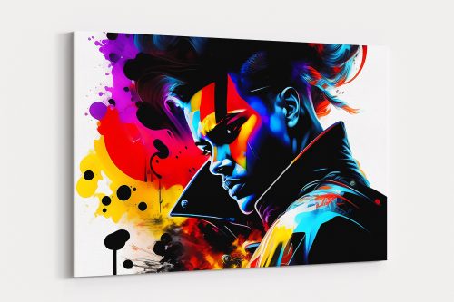 Punk mit Mantel ,Expressionismus, Druck auf Leiwand, Graffiti, wie Gemälde