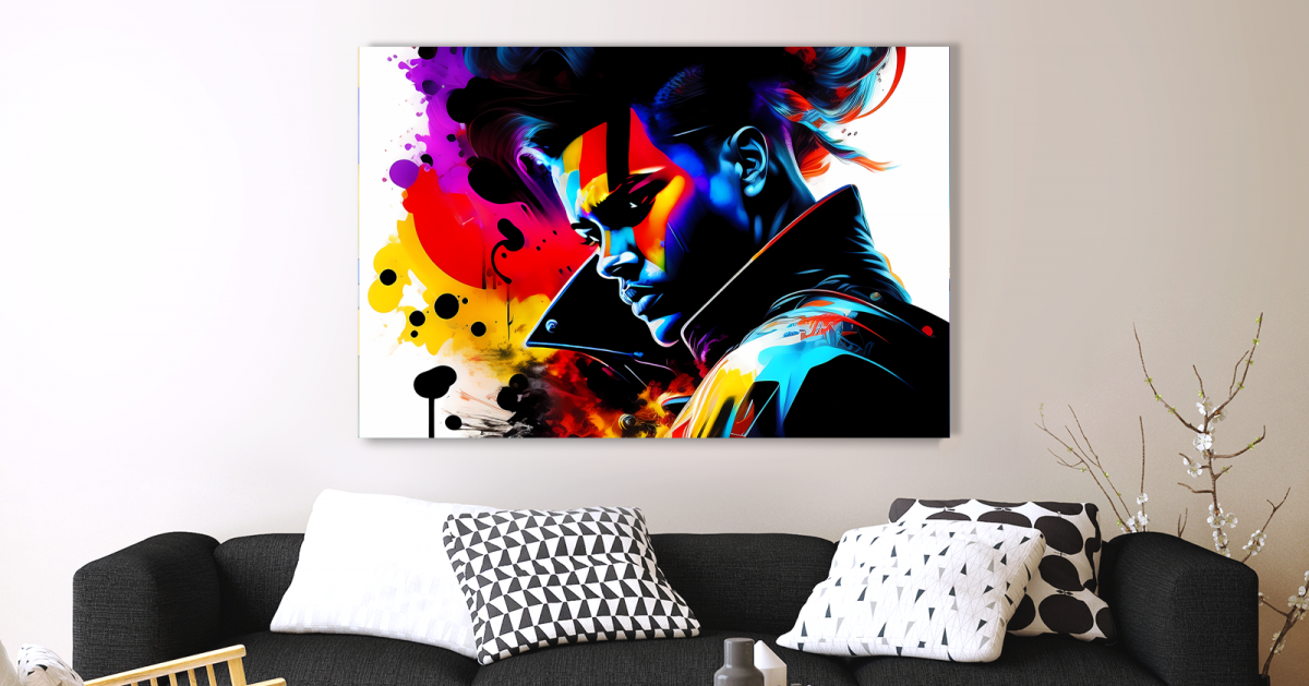 punk1-3 Punk mit Mantel ,Expressionismus, Druck auf Leiwand, Graffiti, wie Gemälde