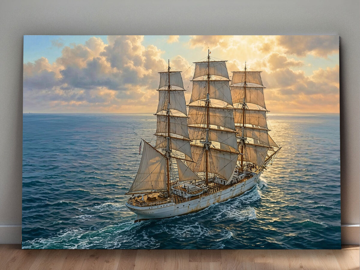 segelschiff25_0000_Gruppe 5 XXL Leinwandbild Dreimaster Segelschiff Meer - Maritim Kunstdruck