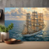 segelschiff25_0002_Gruppe 3 XXL Leinwandbild Dreimaster Segelschiff Meer - Maritim Kunstdruck