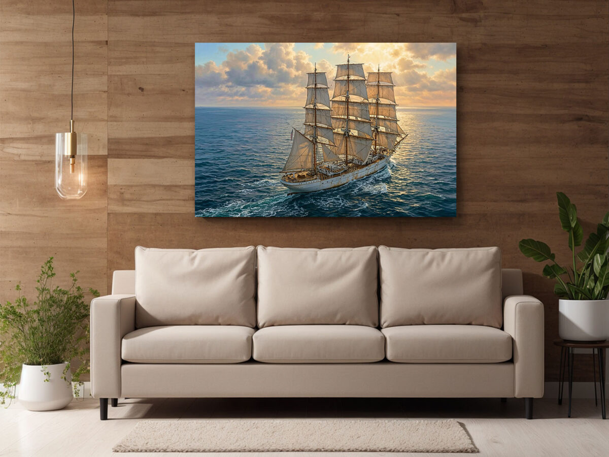 segelschiff25_0003_Gruppe 1 XXL Leinwandbild Dreimaster Segelschiff Meer - Maritim Kunstdruck
