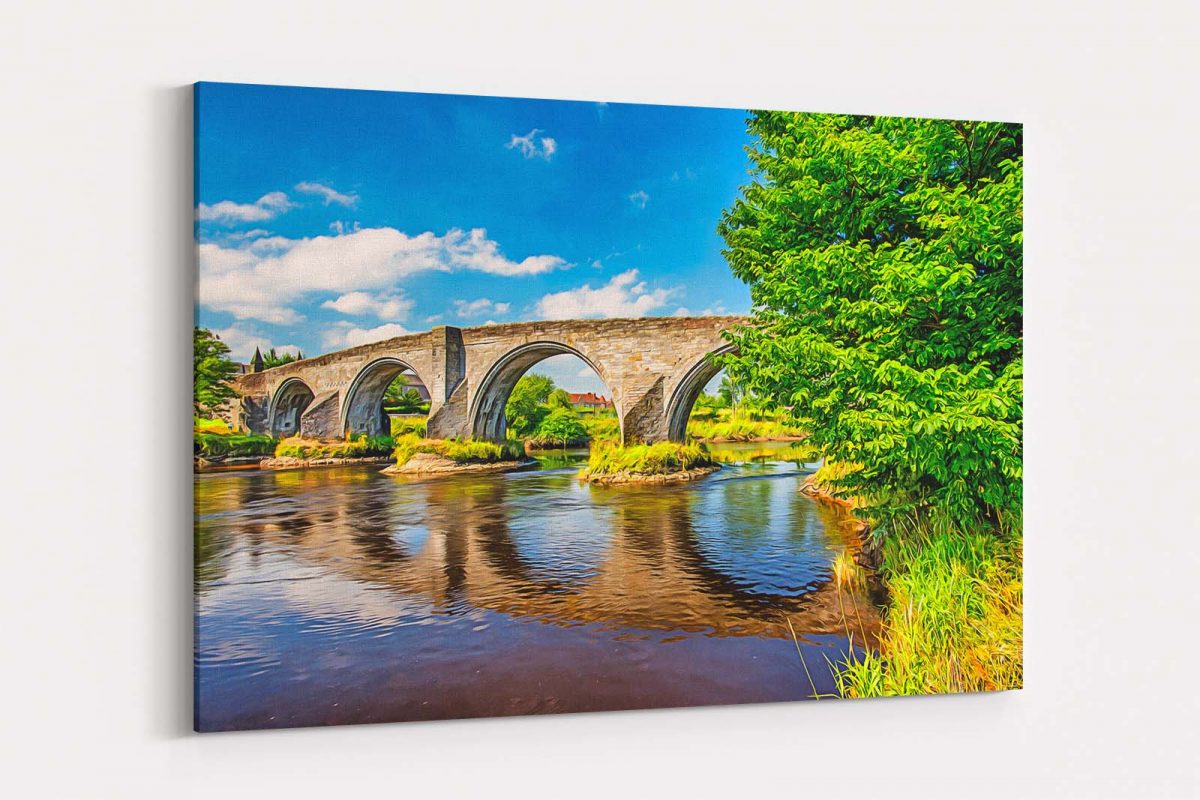 Stirling Brücke, Schottland, auf Leiwand, wie Gemälde wie Ölgemälde, Digital Art