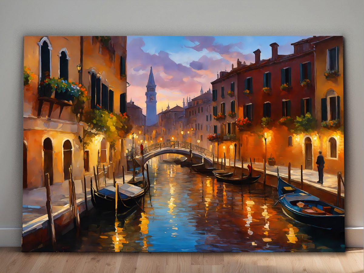 venedig1-1 Abenddämmerung in Venedig – Bild auf Leinwand