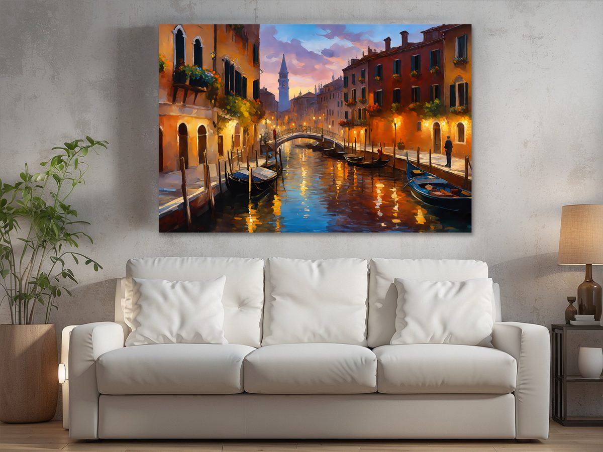 venedig1-2 Abenddämmerung in Venedig – Bild auf Leinwand