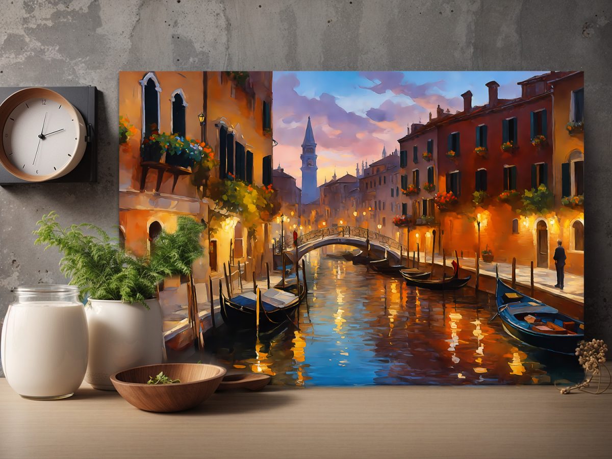venedig1-3 Abenddämmerung in Venedig – Bild auf Leinwand