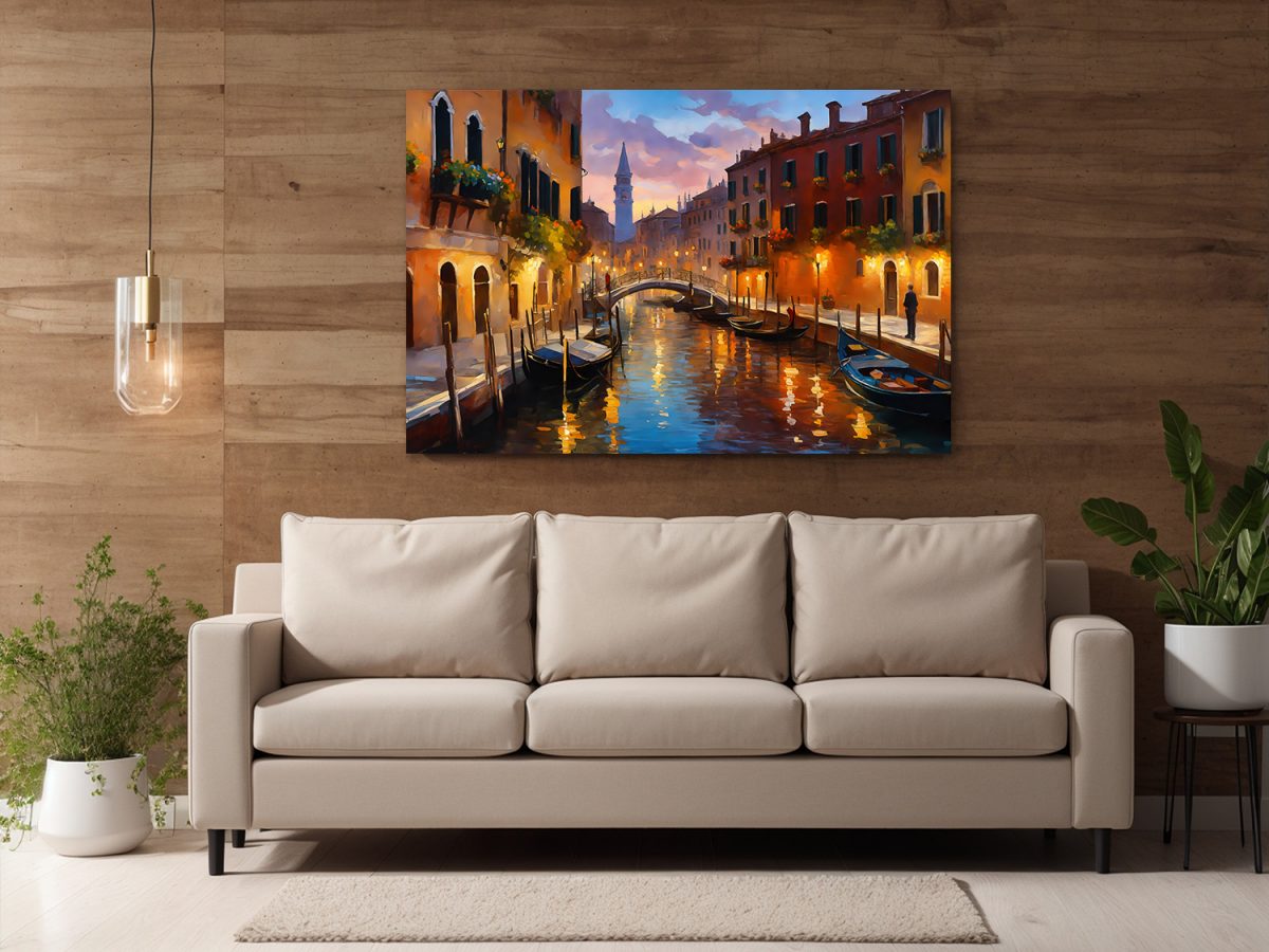 venedig1-4 Abenddämmerung in Venedig – Bild auf Leinwand