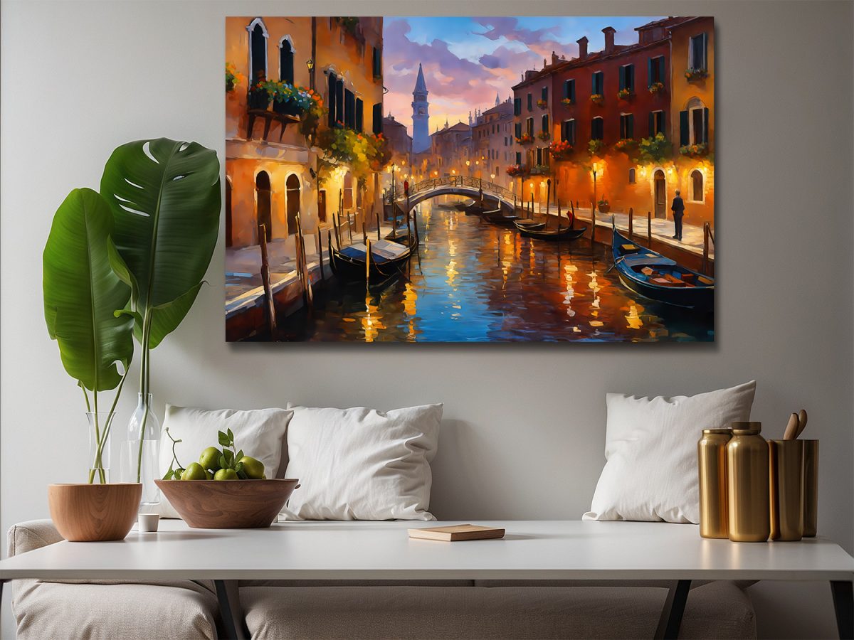 venedig1-5 Abenddämmerung in Venedig – Bild auf Leinwand