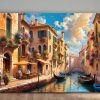 Kanal in Venedig – Bild auf Leinwand