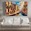 Kanal in Venedig – Bild auf Leinwand